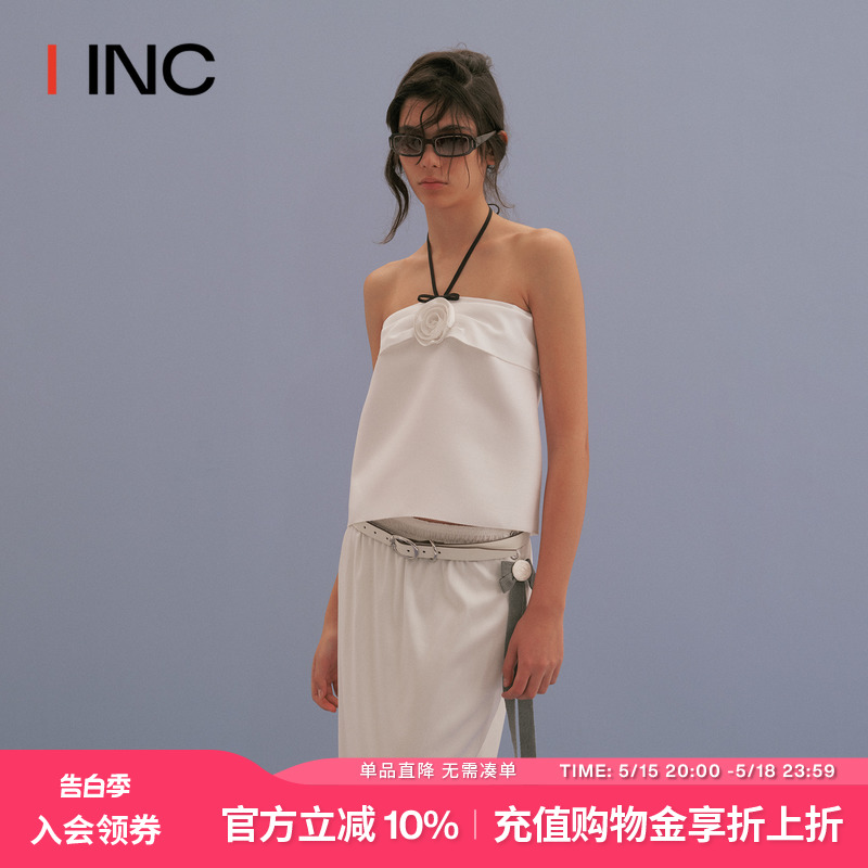 【MARCHEN 设计师】 IINC 24SS新款春夏新雪玫瑰上衣白色吊带女