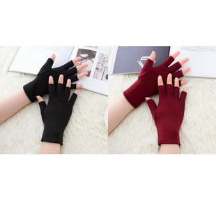 推荐Winter Women's inys cute fleece-lined half finger gloves