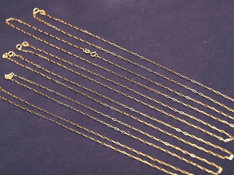 18k黄金粗o字链正品闪o项链ins风时尚简约锁骨链女中性简o链