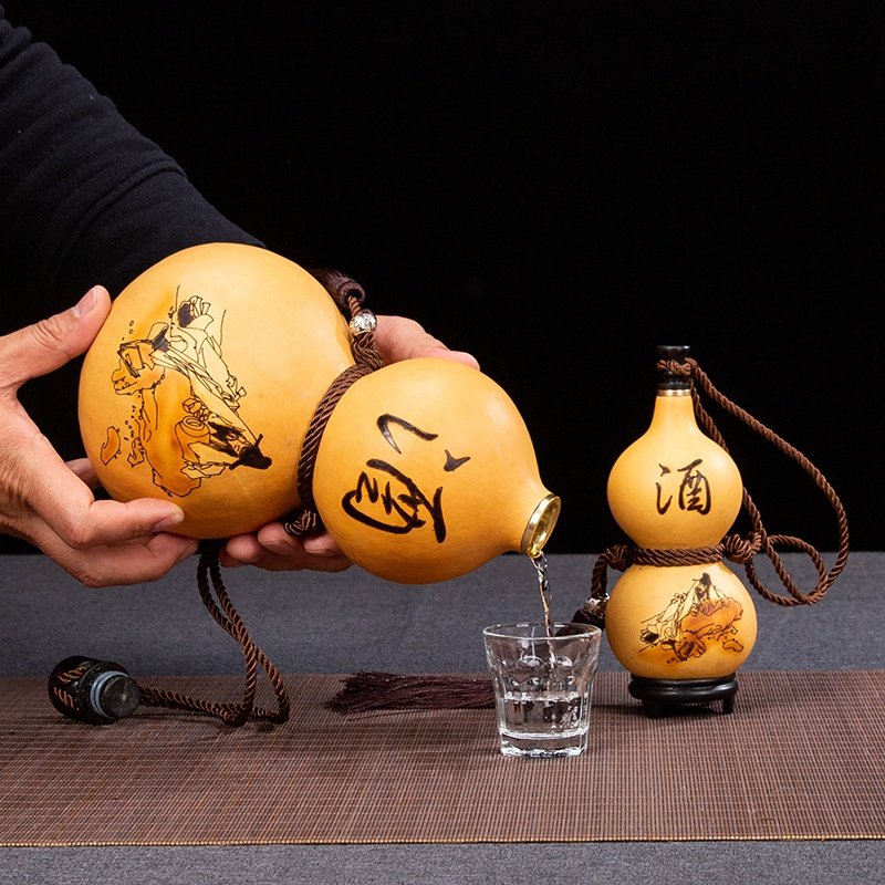 纯天然酒葫芦酒壶挂件古风随身装水壶家居风水便携装饰摆件送老外