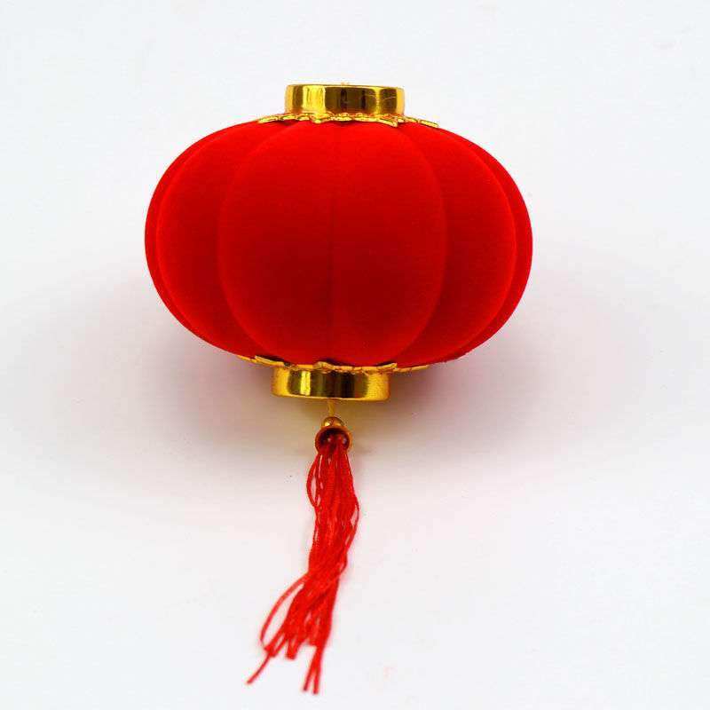 室内新年迷你植绒小灯笼挂饰装饰结婚树上客厅户外中秋节国庆