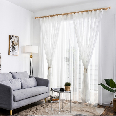窗帘纱帘白d纱成品简约现代阳台纱窗纱客厅隔断遮光布料装饰沙卧