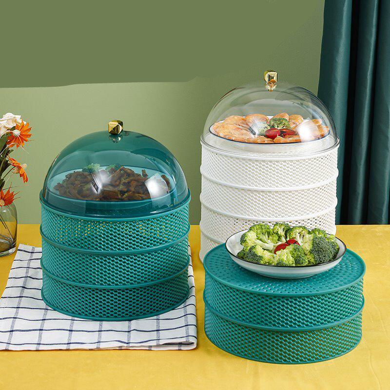 盖菜罩新款小夏天镂空多层塑料罩子透明防尘餐桌菜盖子食物罩家用
