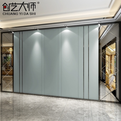 现代简约客厅硬包电视背景墙金属边框纯色影视墙装饰卧室床头软包