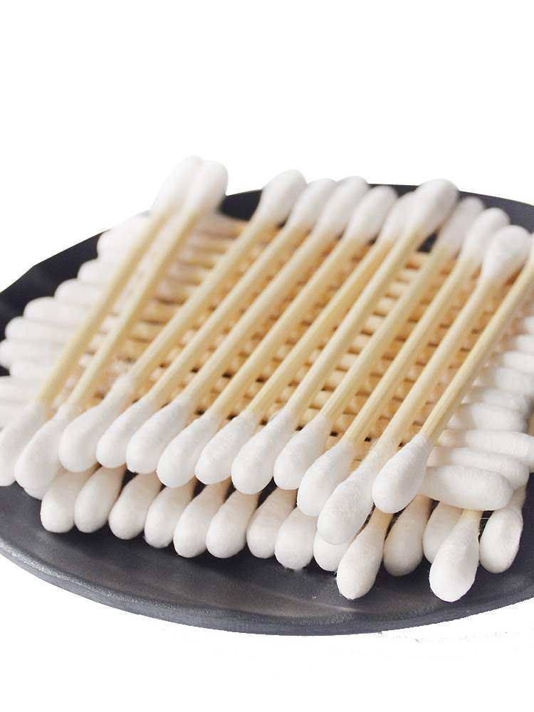 500根棉签竹棒棉棒球双头无菌掏耳朵消毒化妆卸妆尖头棉花签棒 - 丽从