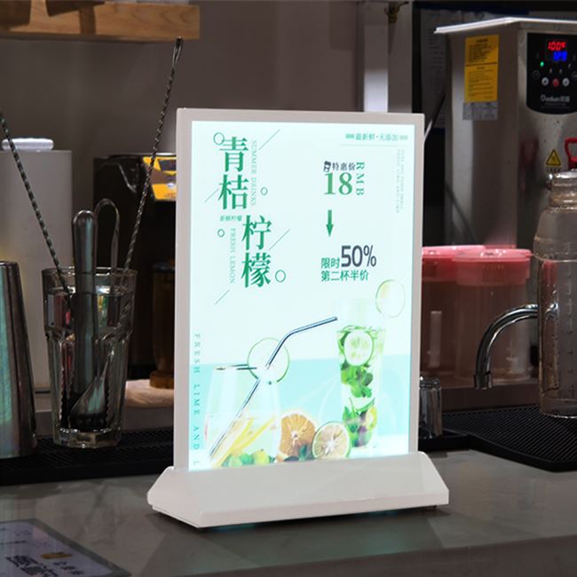 广告牌展示牌充电式a4桌面菜单台卡a3双面led发光海报架吧台灯箱