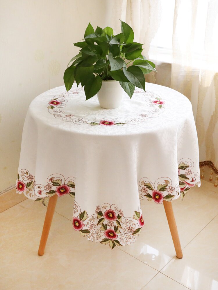 家用桌布蕾丝台布正方形餐桌布圆桌布欧式小艺简约田园圆形现代
