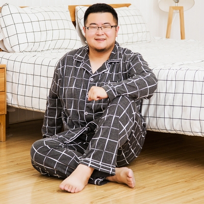 男秋季胖人睡衣纯棉图片