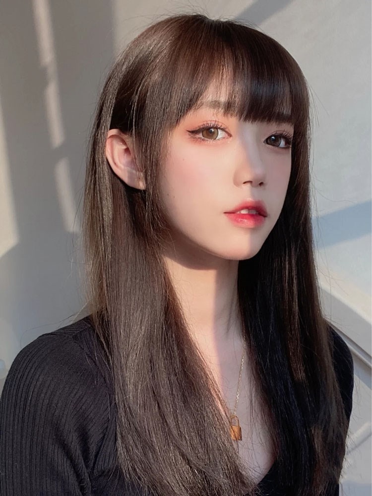 假发女中长发自然全头套式仿真夏季圆脸齐肩气质锁骨长直发假发套