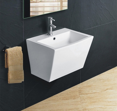 挂墙式洗手盆方形大号洗脸盆壁挂式面盆家用卫生间洗漱池台盆陶瓷