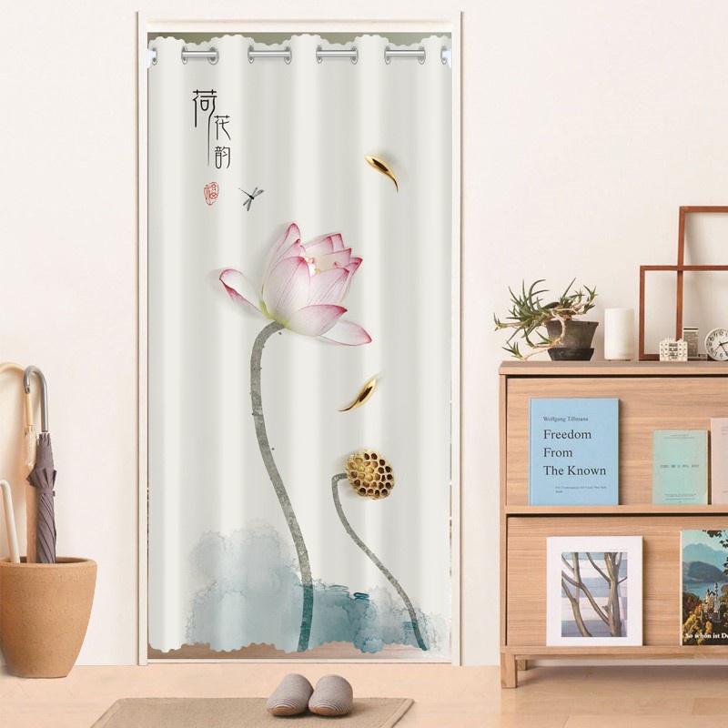 空调帘可推拉免打孔门帘隔断帘卧室空调挡风帘子中式2021年新款