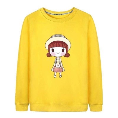 女童卫衣春秋小女孩黄色衣服儿童春装上衣女大童打底衫套头外套