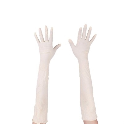 新款洗头发廊专用胶手套长款加长薄款贴手耐磨寸防水透明染发塑胶