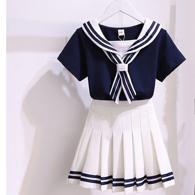 女童海军风套装裙夏装洋气时尚儿童半身裙两件套小女孩夏季学院风