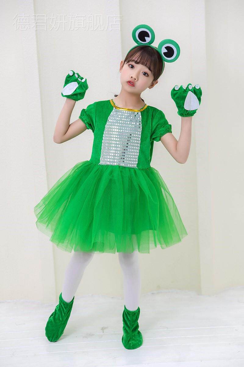 儿童青蛙演出服动物服小蝌蚪找妈妈小跳蛙服装小青蛙舞蹈表演服装