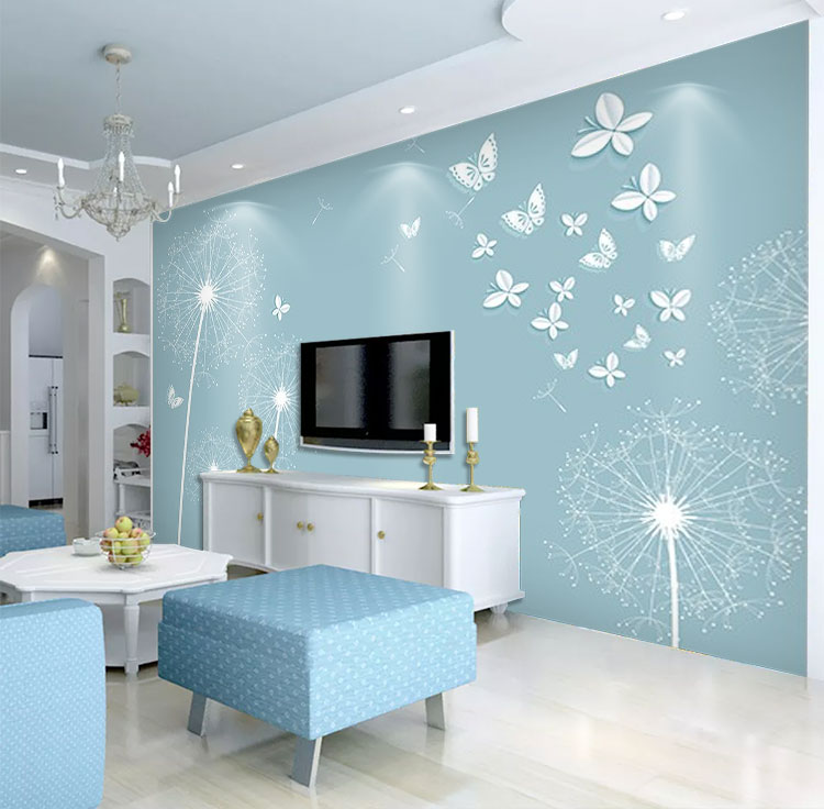 蒲公英电视背景墙布图片