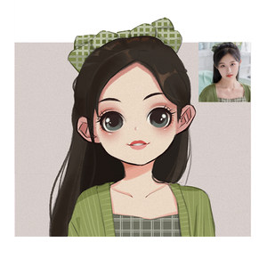 复古卡通q版g手绘头像半身全身定制真人照片漫画logo设计情侣礼物