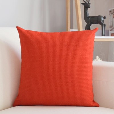 北欧编芯亚麻不含藤简约靠枕纹头套沙发纯色靠垫抱枕订做大正方形