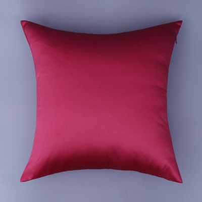 紫红色抱枕枕套坐垫办公室抱沙发靠垫红色豆沙靠枕素色纯色正方形