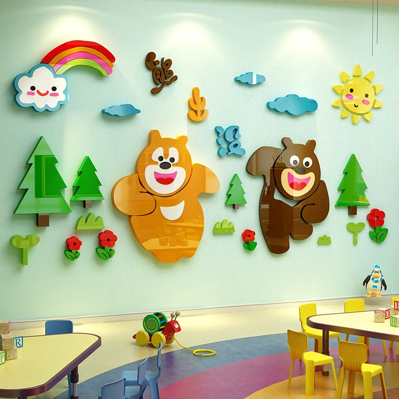 熊出没3d立体儿童房宝宝卡通贴纸