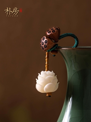 菩提莲花汽车钥匙扣挂件文艺清新唯美小莲蓬吊坠男女创意饰品