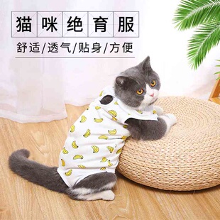 2024款夏季母猫断奶服薄款四脚衣 多色猫咪绝育服带魔术贴手术衣