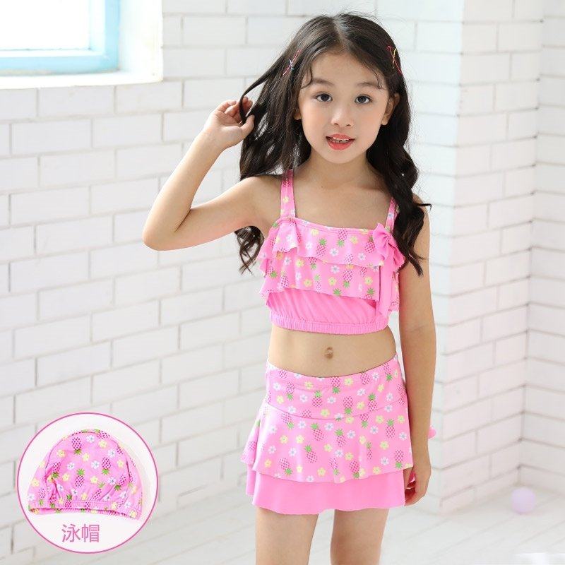 儿童泳衣女宝宝中小童可爱小公主韩国连体裙式美人鱼新款温泉泳装