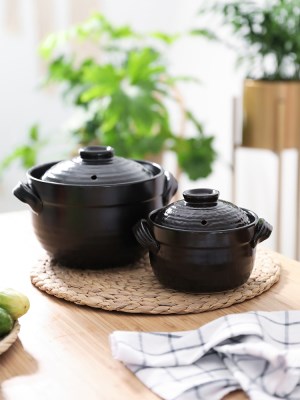 暖烟瓦煲瓦罐焖锅 陶瓷小砂锅家用炖汤双盖设计炖肉土锅老式