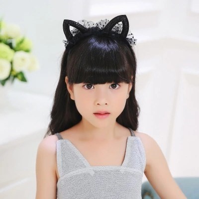 儿童女童蕾丝猫耳朵发箍可爱公主女孩耳朵发卡演出仙女发箍头箍