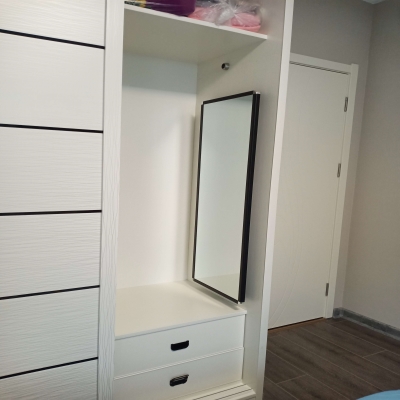 衣柜镜子内装推拉镜衣橱内置隐藏式折叠旋转伸缩穿衣镜全身镜试衣