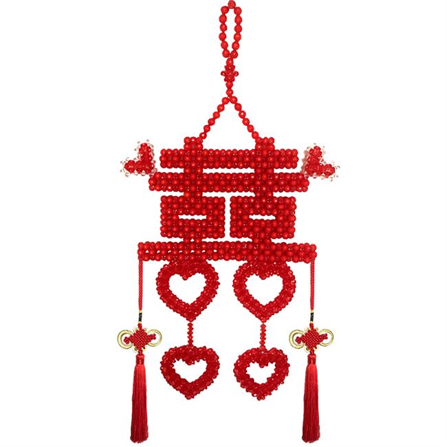 串珠成品喜字图片