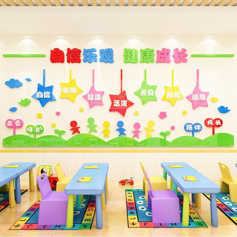 幼儿园班级早教文j化主题墙贴3d立体儿童房布置教室学校背景墙装