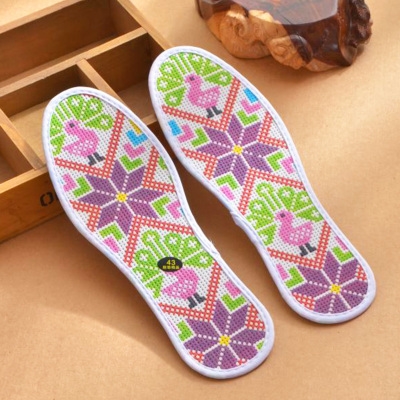 吸汗垫底男式百搭男款鞋垫十字绣白底手工刺绣半成品层绣时尚垫子