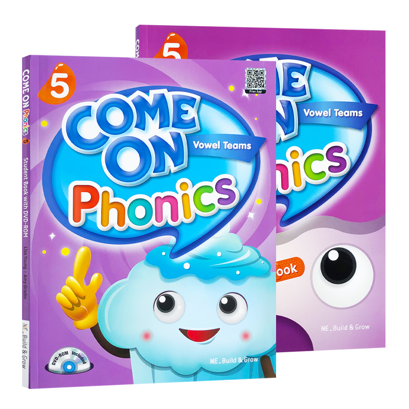 正版Come on Phonics 5级学生书练习册绘本APP原版自然拼读教材儿童英语启蒙图书送教案教学PPT