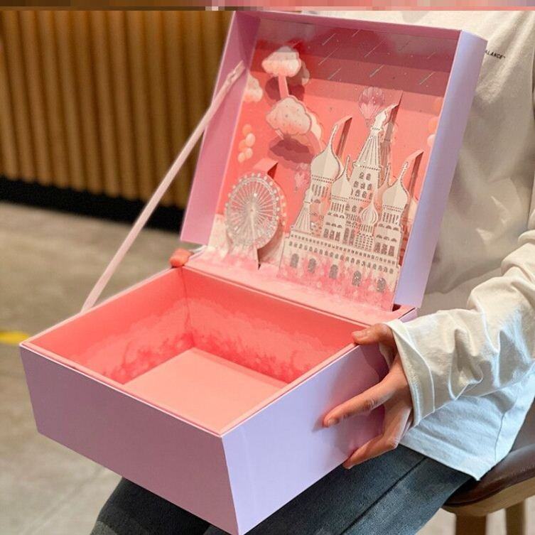 仪式感精致礼盒空盒送女友一周年纪念高级感礼物盒流星球礼品盒