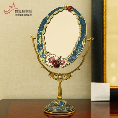 摆镜子化妆镜台式欧式大号图片