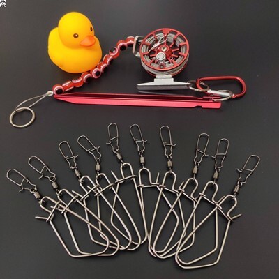 路亚装备大全锁鱼扣活鱼扣便携鱼锁扣多功能路亚拴鱼绳不锈