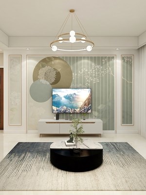 简约墙纸影视复古布电视高档客厅现代壁画装饰墙壁花鸟背景墙北欧