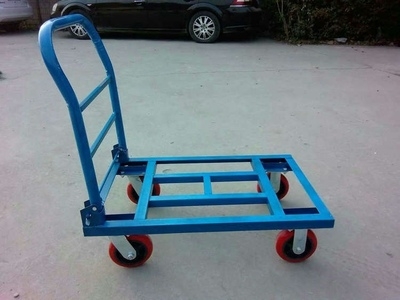 平板手推车拉货车折叠角铁车四轮重型平板车搬运车拖车小拉车拖.