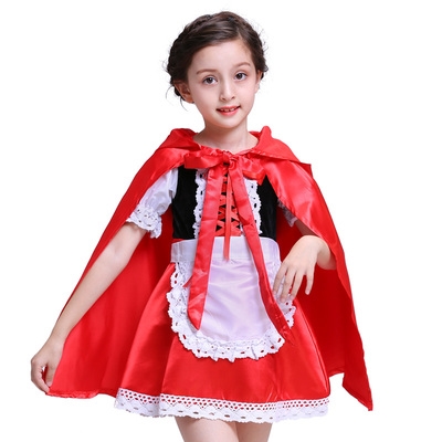万圣节儿童服装女小红帽披风斗篷演出服 幼儿园cos服女童公主裙