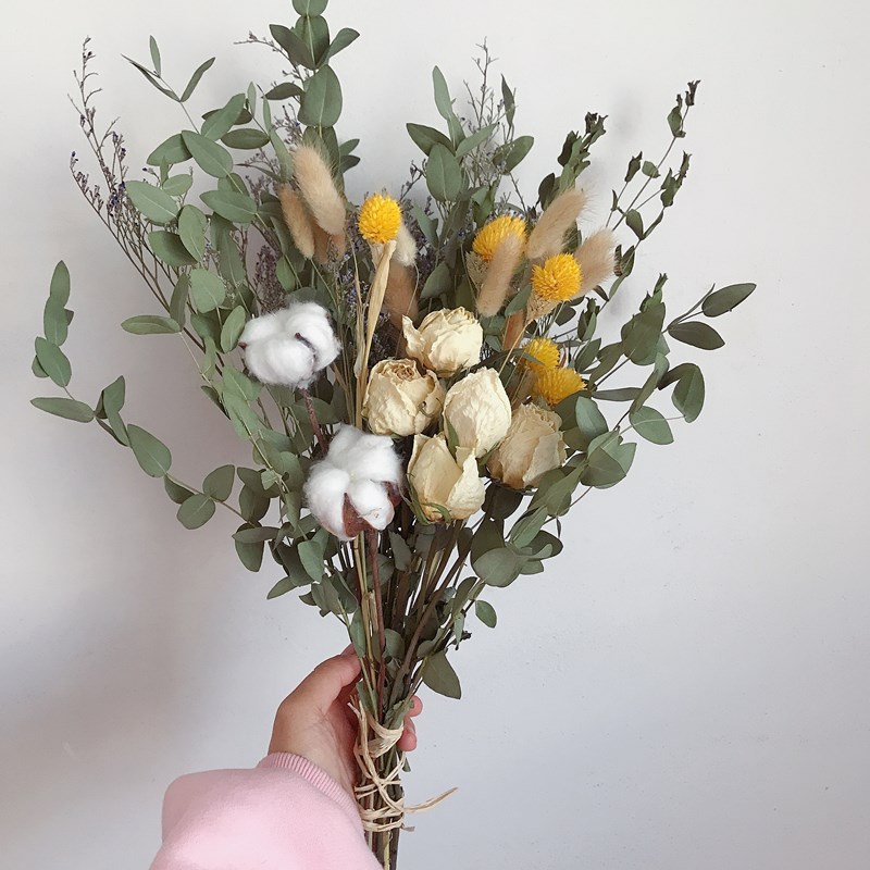 新品新房床头柜复古风树枝壁挂装饰干花束客厅插花小清新节日伴手
