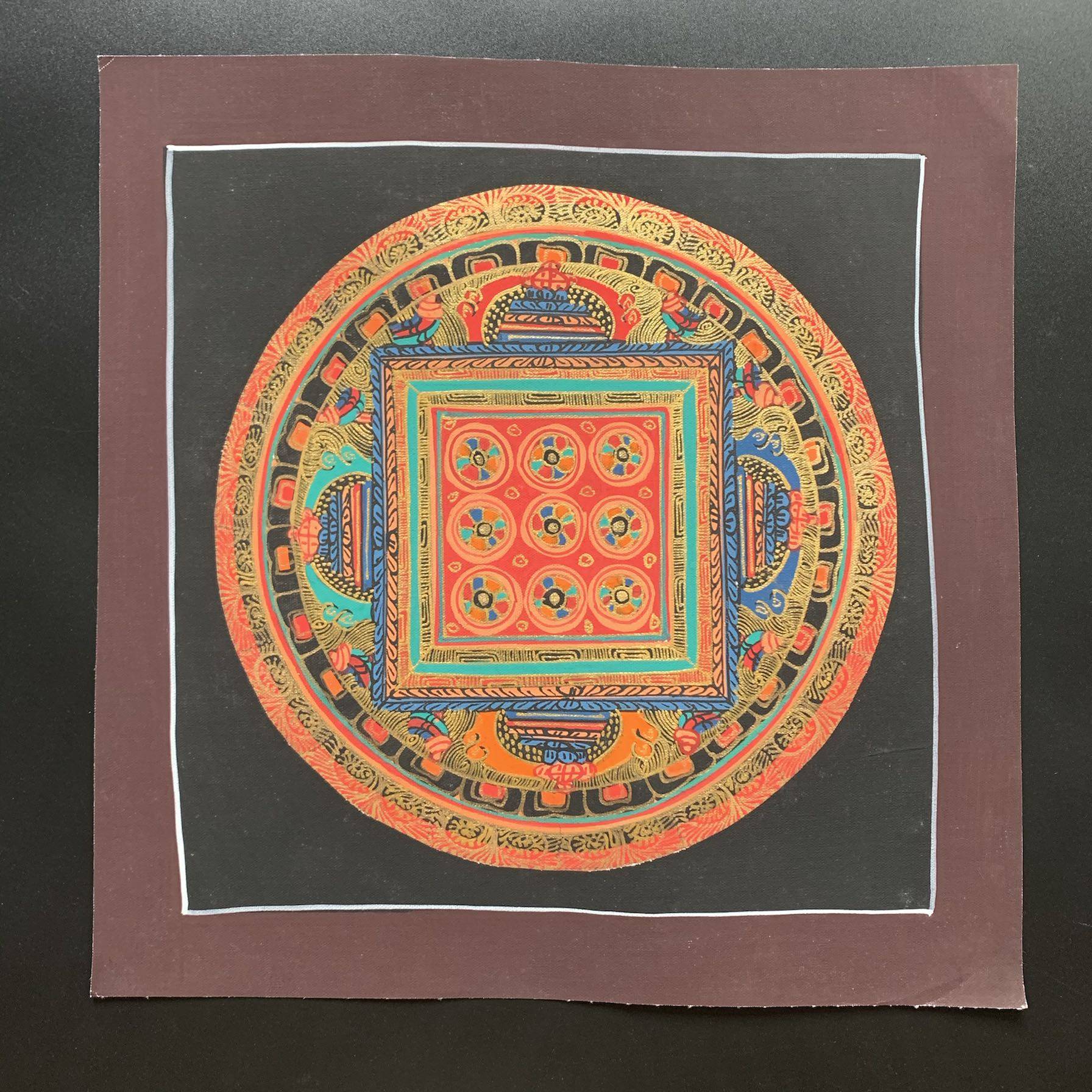 西藏唐卡画尼泊尔手绘唐卡印刷藏式棉布卷轴装裱大威德金刚唐卡