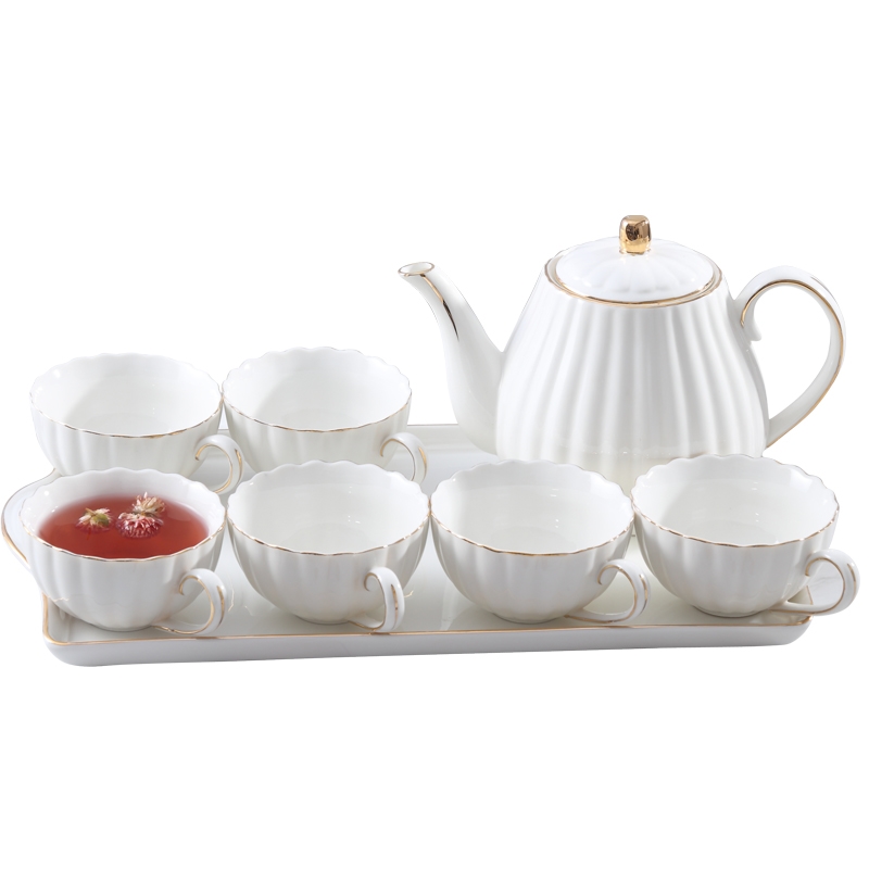 创意下午茶咖啡杯组合简约陶瓷欧式小奢华套装杯碟套具带杯架托盘