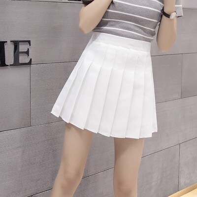 女短裙百褶裙学院风半身裙六一儿童节表演服纯白色裙夏防走光裙