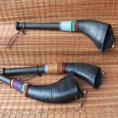 牛角墙挂吹乐器呺 q 圣诞节号角响号法器装饰少数民族特色工艺品