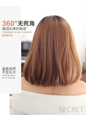 假发女短发短卷发梨花卷中分图片