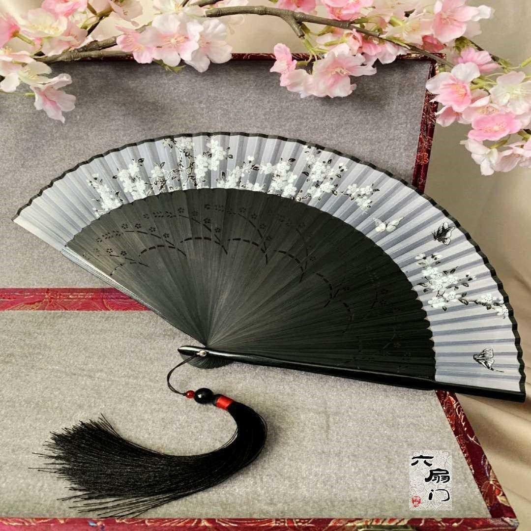 中国风礼品绫绢便携随身扇舞蹈扇表演扇夏水墨折扇子古风镂空男女