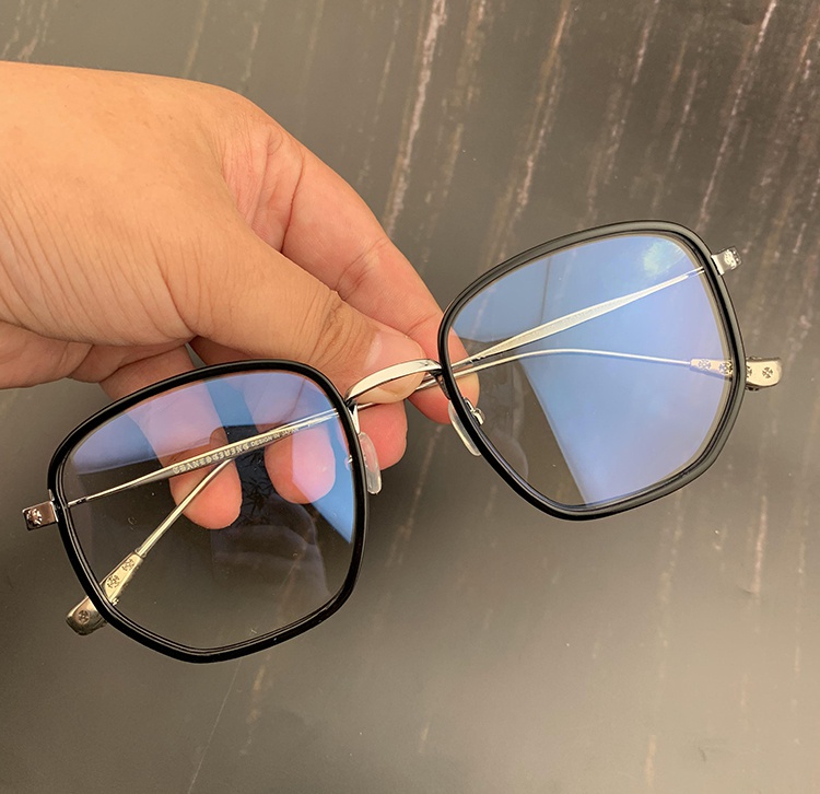 简丹克萝心眼镜框男女大脸加宽超轻复古多边形网红素颜近视眼镜架