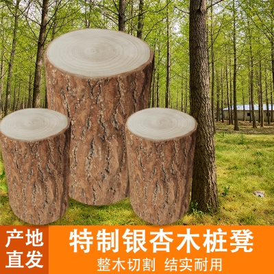 1银杏根墩子实圆木配凳凳子底座板木树桩雕凳大木桩原木木木头桩