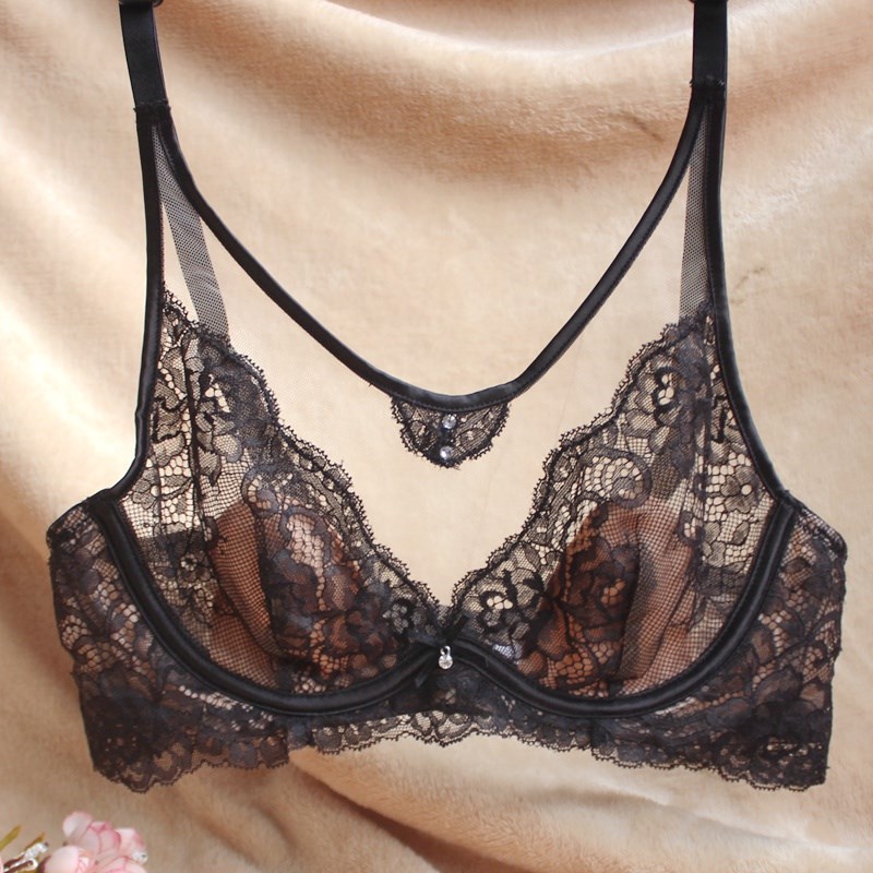 小芬超薄文胸大胸显小防凸点款薄透明性感舒适有钢圈软透视内衣